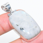 Natural Rainbow Moonstone Gemstone 925 Sterling Silver Pendant 1.85 b1c62