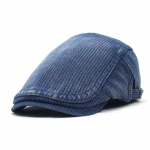 Denim triibuline m&uuml;ts mood pestud puuvill meeste nokam&uuml;ts retro pardikeelega m&uuml;ts s&uuml;gis-talv paks sektsioon barett M（56-58cm） must