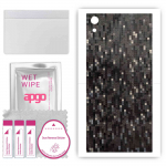 apgo Protective Skin Sticker for the back compatible with Sony Xperia XA1 Ultra, Wrap Film, Foil, Vinyl - Pattern Carbon Black Pixel