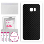 apgo Protective Skin Sticker for the back compatible with Samsung Galaxy S7 edge, Wrap Film, Foil, Vinyl - Pattern Carbon Black