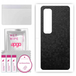 apgo Protective Skin Sticker for the back compatible with Xiaomi Mi 10 Ultra, Wrap Film, Foil, Vinyl - Pattern Black Honeycomb