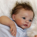 49 cm Reborn Baby Doll Meadow 3D peenelt maalitud nahast nukum&auml;nguasi k&auml;sitsi juurdunud juuksenuku m&auml;nguasjadega Full Silicone Vinyl Boy