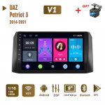 Androidi autoraadio stereo UAZ Patriot 3 jaoks 2016&ndash;2021, 2-dineline multimeedia Carplay navigeerimisseade, autoraadio GPS WIFI peaseade 4+64 GB 1+16GB