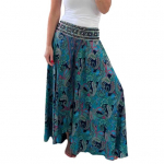 Naiste suvised vabaaja p&uuml;ksid laia s&auml;&auml;rega elastsed k&otilde;rge v&ouml;&ouml;kohaga pikad p&uuml;ksid Retrotr&uuml;kiga Culottes 2XL punane