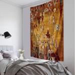 Libliklillega seinavaibad India kunst rannar&auml;tik Boheemi ps&uuml;hhedeelne madrats Magamistoa sisekujundus 275x180CM