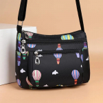 WTEMPO Naiste mustad sinised vabaaja nailonist &uuml;hekordsed &otilde;lakotid naiste laege mahutavusega mitmek&uuml;lgsed tr&uuml;kitud lukuga Crossbody kotid 26*9*20cm must