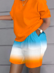 Suvine 3D-print Suur vabaaja topp ja l&uuml;hikesed p&uuml;ksid Komplektid vabaaja kaks moodsat vabaaja t&uuml;kki naiste spordidressid 5XL
