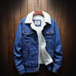 Meeste Mood Denim Jakk Talvine Soe Villane Denim Jakk Mood Meeste Denim Jakk XS-6XL L tumesinine v&auml;rv