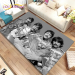 3D B-Beatlesi rokkb&auml;ndi ala vaip, vaipvaip kodu elutuppa, laste magamistoa diivani uksemati sisekujundus, lapsed m&auml;ngivad libisemiskindlat p&otilde;randamatti 100x120cm(39x47in)