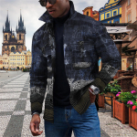 Meeste moetrend igap&auml;evane vabaaja tr&uuml;kitud pikkade varrukatega n&ouml;&ouml;biga sulejope XL