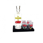 Service Liqueur alcool La Tourn&eacute;e du Chef carafe et 4 verres shooter