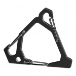 Roostevabast terasest kolmnurkne karabiin, vastupidav, kaasaskantav, mitmeotstarbeline, telkimiseks, matkamiseks, kalap&uuml;&uuml;giks, kolmnurkse rippuva pandla kinnituskonksuga must