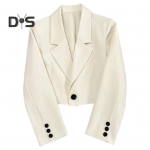 Naiste &uuml;likond mantel rev, pikkade varrukatega l&uuml;hike &uuml;likond jakk &Uuml;hev&auml;rviline vabaaja pendeldamise stiil &uuml;likond mantel T&ouml;&ouml; kontoris igap&auml;evane kandmine S sinine