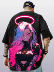 Suvemoe T-s&auml;rk Unisex Anime Character Japanese Street Cool Couple T-s&auml;rk XL