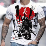 Jaapani Oni Samurai T-s&auml;rk Meeste T-s&auml;rk Kevadriided Suurem&otilde;&otilde;tmelised l&uuml;hikeste varrukatega topsid T&auml;navar&otilde;ivad Meeste T-s&auml;rk S