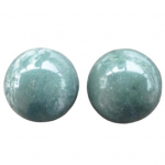 2 tk/paar Baoding K&auml;sipall Smooth Surface Leevendab stressi Lushan Jade Stone Green Natural Fitness K&auml;sipall s&otilde;rmede jaoks 52mm