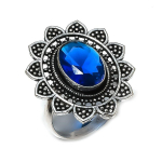 Natural Blue Topaz Gemstone 925 Sterling Silver Jewelry Ring Size 8.5 m7d53
