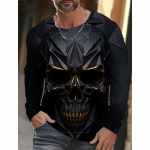 Meeste pikk T-s&auml;rk meestele Horror Skull 3D Prindiga Meeste topid Suvised Uus Meeste Pullover Suurem&otilde;&otilde;tmelised top vabaaja meeste riided S