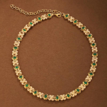 Uued luksuslikud 18K kullatud kaelakeed naistele Lab Emerald Zirconia Kampsun Kaelakee Chokers Vintage Artdeco ehted Gif 45cm roheline