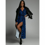 YYFS Naiste moe kevads&uuml;gise leopardimustriga pikkade varrukatega V-kaelusega vabaajakleidid k&otilde;rge v&ouml;&ouml;kohaga S kohv