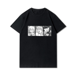 Pluss-suuruses Anime Evangelion tr&uuml;kitud unisex T-s&auml;rgid &uuml;mara kaelusega puuvillased topid suvised vabaaja mustad t-s&auml;rgid 2XL