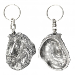 Collie Rough, Long-Haired Collie - Silver-plated pendant with a dog in a decorative box, handbag decoration, backpack pendant by Art-Dog brand