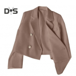 S&uuml;gisene naiste rev&auml;&auml;ridega, pikkade varrukatega, k&auml;rbitud bleiser, kaherealine &uuml;hev&auml;rviline Slim Fit &uuml;likond, mantel t&auml;navar&otilde;ivad 3XL khaki