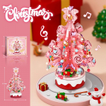 J&otilde;ulukristallpuu ehitamise pidulik ehitis lastele ja peredele DIY ehitusplokk muusikakast Loov j&otilde;ulude ehitusm&auml;nguasjade komplekt ilma karbita