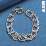 925 h&otilde;bedane matt sile r&otilde;ngas kett k&auml;ev&otilde;ru Moodsad pulmaehted 20CM