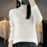 Naiste ka&scaron;miirist sviiter Qinghe ka&scaron;miir 30% ka&scaron;miir 70% vill Naiste s&uuml;gis- ja talvine ka&scaron;miirist pullover pehme ja soe L valge