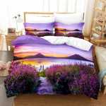 Lilla Voodipesukomplekt Pol&uuml;ester Tekikott Padjakate 3D Tekikott Lavendel Liblikas Kahekordne T&auml;issuuruses Kuningas Queen &Uuml;heinimesevoodi 173x218cm 2pcs