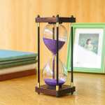 60 liivakella taimer, suure suurusega liivakell, dekoratiivne vaikne kell, mehed ja naised, vintage puidust tunniklaasi taimer, kaasaegne perek&ouml;&ouml;k Purple 60 Minutes