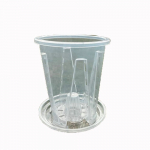 Plastikust l&auml;bipaistev lillepott Clear Root Control h&uuml;dropooniline lillepott kodukaunistusega round-10cm