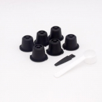 Mustad 6 tk - Korduvkasutatavad kohvikapslid Nespressole, 6 tk, sobivad filtri tassidele, lusika ja harjaga, tarvik