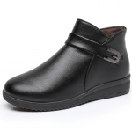 Keskealiste naiste lihtne mood puuvillased talvekingad Ema sooja fliisvoodriga l&uuml;hikesed t&otilde;mblukuga saapad Veekindlad libisemiskindlad pehme tallaga poolsaapad 35 must