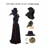 Halloweeni keskaegse munga n&otilde;ia preestri kost&uuml;&uuml;m r&uuml;&uuml; cosplay ja laval esinemise jaoks L