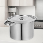 Stockpot,Stainless Steel with Lid,Shabu Shabu Pot,Easy to Clean,Cookware,20cm Soup Pot for Outdoor