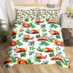 Armas punane panda tekikott king size, roosa armastuse t&auml;htede voodipesukomplekt kawaii multika loomad tekkekate t&uuml;drukulik magus tekkekate EU Single(135x200cm)