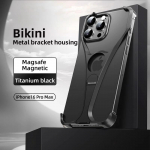 Luksuslik Alumiiniumist Metallist Raamita Telefoni&uuml;mbris iPhone 16 15 14 13 Pro Max jaoks Bikini Magsafe 360&deg; P&ouml;&ouml;rlev Magnetiline Klamber Kest Kate For iPhone 16 Pro Max must