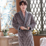 Paks kolmekihiline soe talvehommikumantel meeste pehme flanellist tepitud pikk kimono vannimantel Meeste hommikumantel meeste korallifliisist hommikumantel 2XL