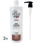 Nioxin 3D hoolduss&uuml;steem Peanaha teraapia palsam v&auml;rvitud juustele Algne nr 3 + Pump, 1000ml, 2 &uuml;hikut white