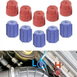 10 tk / komplekt R134a 13 mm ja 16 mm konditsioneerimisteenuse vahelduvvoolus&uuml;steemi laadimispordi katted, auto konditsioneeri korgid sobivad enamikule R134A vahelduvvoolus&uuml;steemiga s&otilde;idukitele One Size sinine