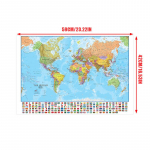 Ingliskeelne maailmakaart Lausriie maalid Seinakunst Plakatid Kontor Kodu rippuvad kaunistused Koolireisitarbed 60*40cm