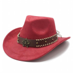 Euroopa ja Ameerika etnilise stiili silinderk&uuml;bar, Suede, &Uuml;lesp&ouml;&ouml;ratud kauboik&uuml;bar, Meeste ja naiste k&uuml;barad, Meeste ja naiste keeratud &auml;&auml;rega k&uuml;barad M（56-59cm）