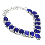 Sapphire(Simulated) Gemstone Handmade 925 Sterling Silver Necklace 18 z1u38