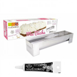 Moule en inox pour b&ucirc;che de No&euml;l + Stylo de gla&ccedil;age noir