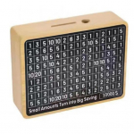 Puidust rahahoiukast 10000/1000 s&auml;&auml;stuv&auml;ljakutsekarp m&uuml;ndi notsu panga sularahahoidla raha sihtnumbritega igas vanuses