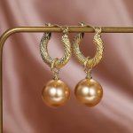 K&otilde;rgekvaliteedilise prantsuse disaini ja ripatsiga v&auml;lismaalase p&auml;rliga k&otilde;rvar&otilde;ngad naistele One Size kuld