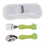 Multifilmi kahvli lusikas roostevabast terasest beebi toitmine koolitus lusikad kahvlid kaasaskantavad lapsed loom L