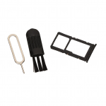 SIM-kaardi aluse komplekt Plastikust SIM-kaardi pesahoidja asendamine kaarditihvti ja harjaga Redmi Note 7 jaoks must